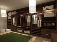 Классическая гардеробная комната из массива с подсветкой Дзержинск