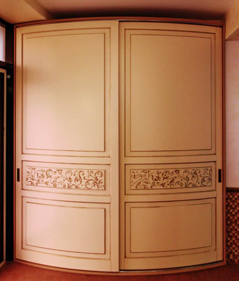 Радиусный шкаф купе с фрезеровкой, эмаль Дзержинск